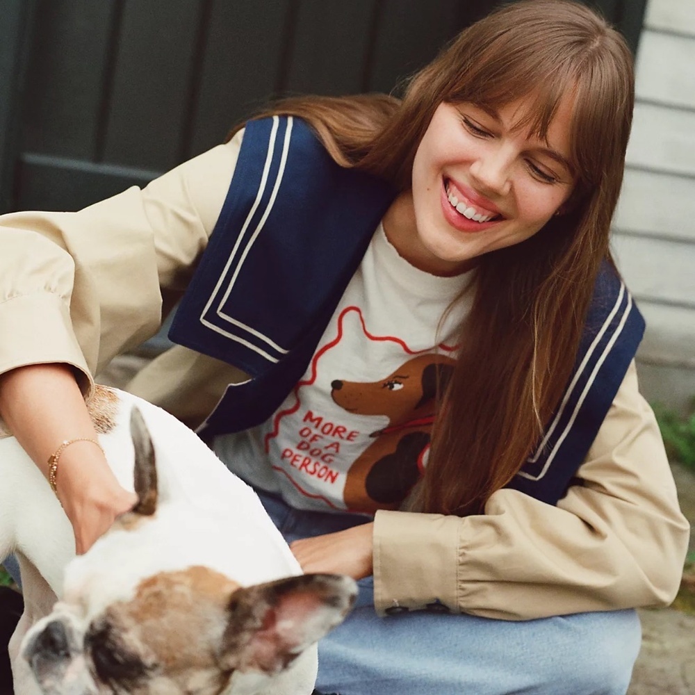 New ANTHROPOLOGIE MAEVE x TULASTRA STUDIO Boxy dog tee - Picture 9 of 9
